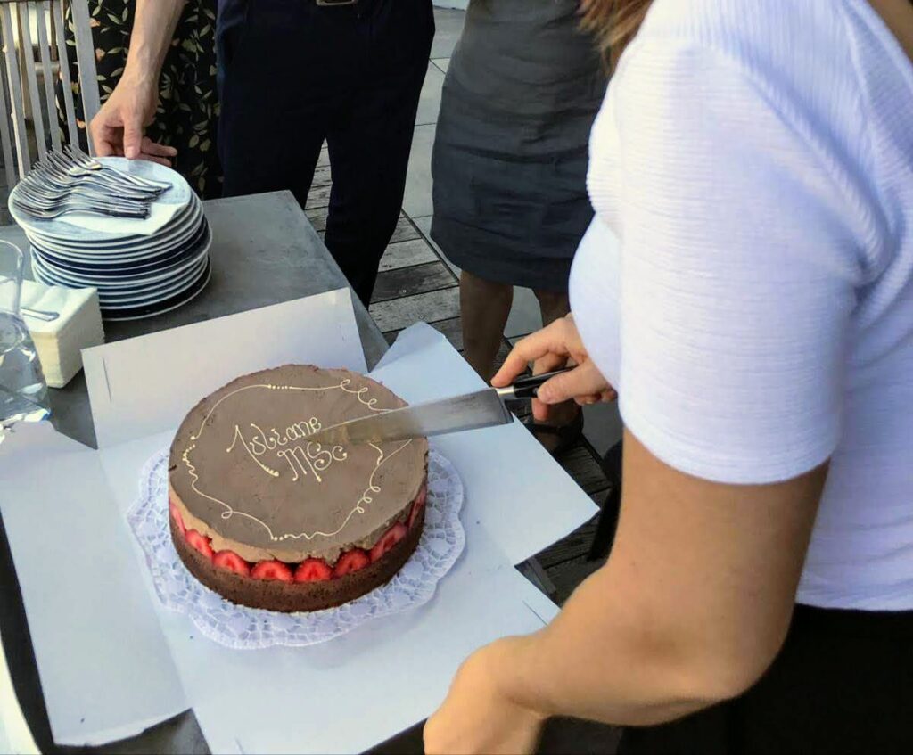 Erdbeer Schoko Torte zur Sponsionsfeier