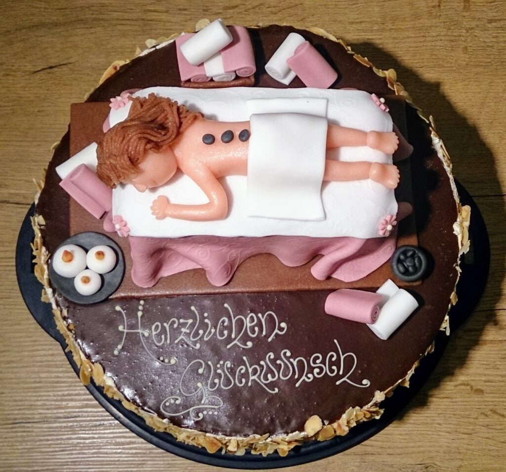 Torte zur bestandenen Massage Meisterprüfung